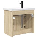 vidaXL Meuble de salle de bain avec robinet Chêne Sonoma