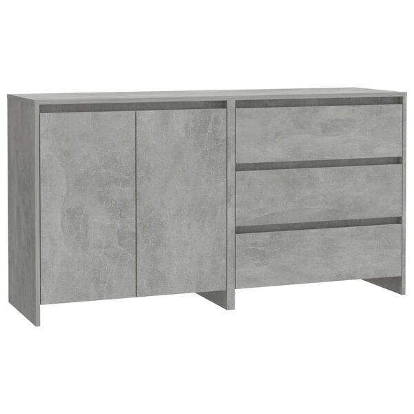 vidaXL Buffets 2 Pièces Gris béton Bois d'ingénierie