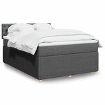 vidaXL Sommier à lattes de lit avec matelas Gris foncé 140x200cm Tissu