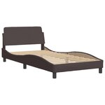 vidaXL Cadre de lit sans matelas Hanko marron foncé 100x200 cm tissu