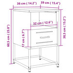 vidaXL Tables de chevet 2 Pièces jaune moutarde 36x39x60 5 cm acier