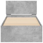 vidaXL Cadre de lit sans matelas avec lumières LED gris béton 75x190cm