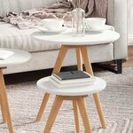 vidaXL Table basse 3 Pièces Marron Bois de noyer massif