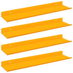 vidaXL Étagère flottante 4 Pièces Jaune moutarde 40 x 8 5 x 2 5 cm Acier