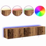 vidaXL Meuble TV mural Bois ancien 80 x 35 x 31 cm Bois d'ingénierie