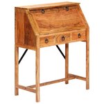 Bureau table meuble travail informatique 90 cm bois d'acacia massif 0502104