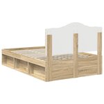 vidaXL Cadre de lit avec tête de lit Sonoma 120 x 190 cm Pin massif
