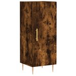 vidaXL Buffet haut Chêne fumé 34 5x34x180 cm Bois d'ingénierie