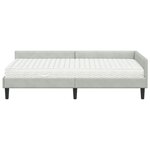 vidaXL Cadre de lit d'angle avec matelas 2 Pièces Gris clair Velours
