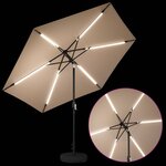 vidaXL Parasol de jardin avec lampes LED 300 x 300 cm Polyester Taupe