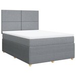 vidaXL Sommier à lattes de lit avec matelas Gris clair 140x200cm Tissu