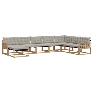 vidaXL Ensemble de canapés d'extérieur 8 pc Blanc et gris clair