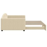 vidaXL Lit de jour avec lit gigogne crème 100x200 cm tissu
