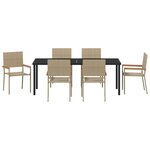 vidaXL Ensemble de Salle à Manger de Jardin 7 Pièces Beige en Poly Rattan