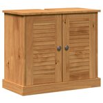 vidaXL Ensemble de mobilier de salle de bain avec tiroir avec étagère 3 Pièces Marron