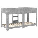 vidaXL Lit Superposé pour Enfants Gris béton 100 x 190 cm