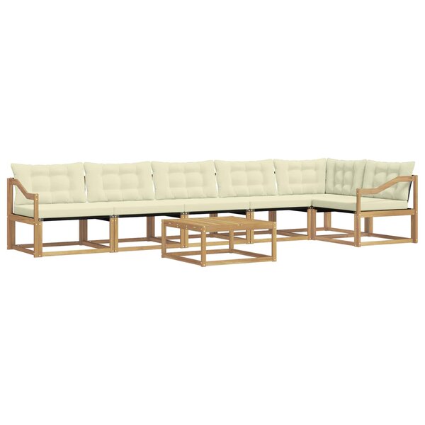vidaXL Ensemble de canapés d'extérieur 7 Pièces Blanc et crème