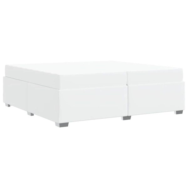 vidaXL Cadre de lit avec matelas Blanc 200 x 200 cm tissu