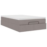 VidaXL Cadre de lit ottoman avec matelas taupe 120x190 cm tissu