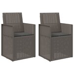 vidaXL Chaises de jardin salle à manger 2 pc Gris clair et anthracite