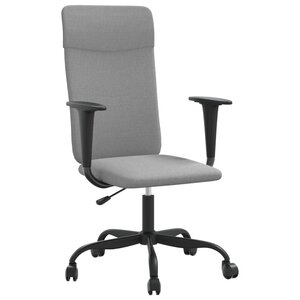 Chaise fauteuil siège de bureau informatique étude réglable en hauteur clair tissu gris 02_0024068