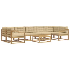 vidaXL Ensemble de canapés d'extérieur 6 Pièces Blanc et Beige