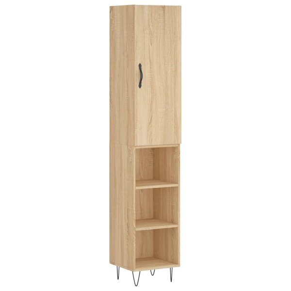 vidaXL Buffet haut Chêne sonoma 34 5x34x180 cm Bois d'ingénierie