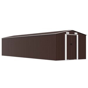 vidaXL Abri de jardin Marron 257x990x181 cm Acier galvanisé