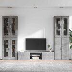 vidaXL Ensemble meuble TV FLORIN Gris béton Bois d'ingénierie