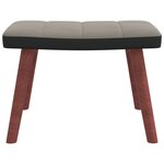 vidaXL Chaise à bascule avec repose-pied Gris clair Velours et PVC
