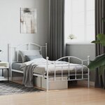 vidaXL Cadre de lit métal avec tête de lit/pied de lit blanc 100x190cm