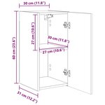 vidaXL Meuble TV mural Chêne fumé 30 x 31 x 60 cm Bois d'ingénierie