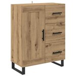vidaXL Haut Armoire 2 Pièces Chêne artisanal Bois Aggloméré et Verre