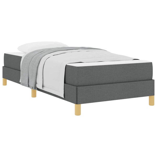 vidaXL Lit à ressorts avec matelas Gris foncé 90 x 190 cm tissu