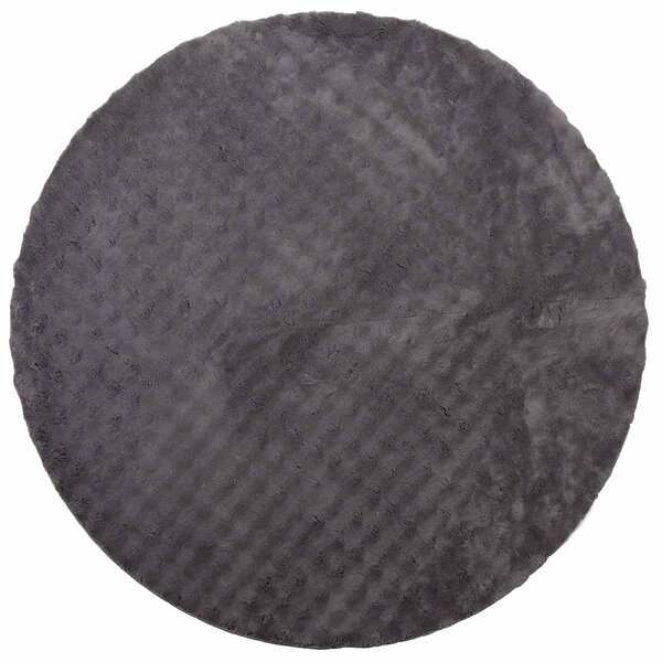 vidaXL Tapis de surface Rond HUARTE Anthracite Ø 160 CM Polyester