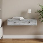 vidaXL Table d'appoint murale Sonoma gris 87 5 x 34 5 x 17 cm