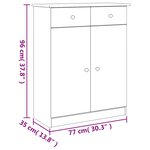 vidaXL Armoire à chaussures ALTA blanc 77x35x96 cm bois massif de pin