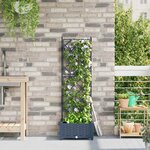 vidaXL Jardinière avec treillis grise 40x40x125 5 cm