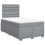 vidaXL Sommier à lattes de lit avec matelas Gris clair 120x200cm Tissu