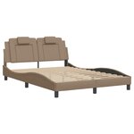 vidaXL Cadre de lit Viana avec LED sans matelas cappuccino 120x200 cm