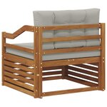 vidaXL Canapé d’extérieur Naturel et gris clair