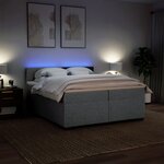 vidaXL Sommier à lattes de lit avec matelas Gris clair 200x200cm Tissu