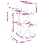 vidaXL Arbre à chat avec griffoirs en sisal gris clair 110 5 cm