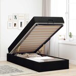 vidaXL Cadre de lit avec matelas avec matelas 2 Pièces Noir tissu