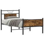 vidaXL Cadre de lit sans matelas chêne fumé 90x200cm bois d'ingénierie