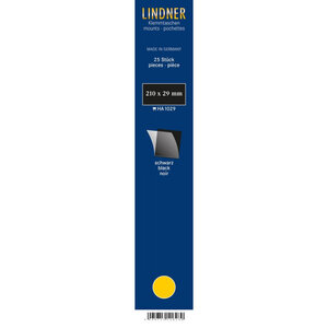 Bandes simple soudure 210 x 29 mm pour timbres-poste. Fond - Noir