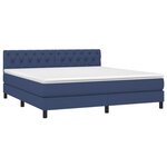 vidaXL Sommier à lattes de lit avec matelas LED Bleu 160x200 cm Tissu