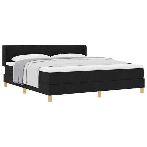 vidaXL Lit à ressorts avec matelas Noir 200 x 180 cm tissu