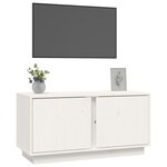 vidaXL Meuble TV Blanc 80x35x40 5 cm Bois de pin massif