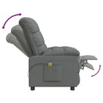 vidaXL Fauteuil de massage Gris foncé Tissu